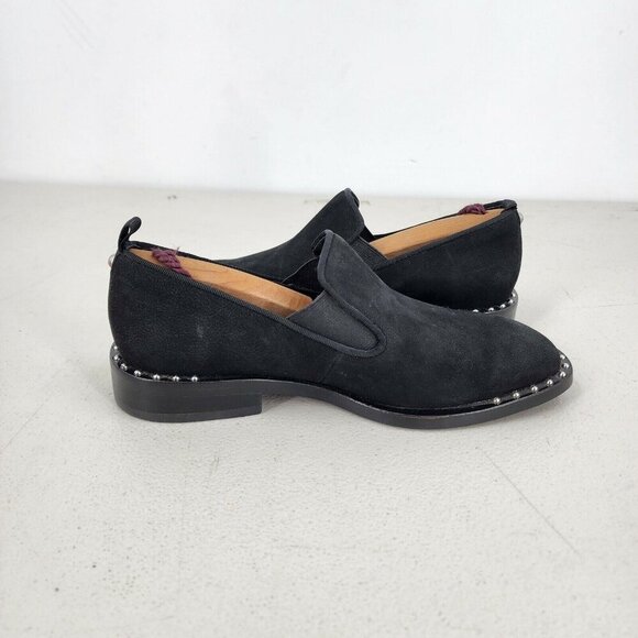 Design Lab Lord & Taylor Roslyn Studded Loafers Nubuck Leather Black Size 6 NWOB - Picture 6 of 11